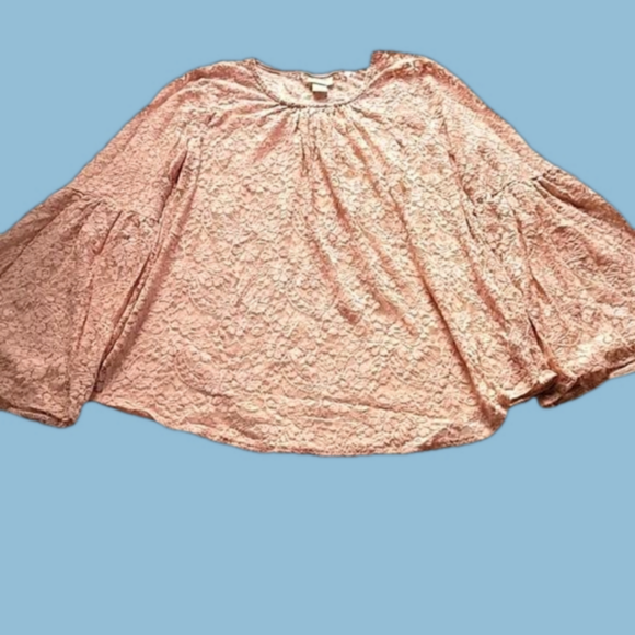 MOSSIMO Supply Co Target Dusty Rose Pink Lace Flowy Top Blouse S Small Mint Cond - Picture 1 of 7